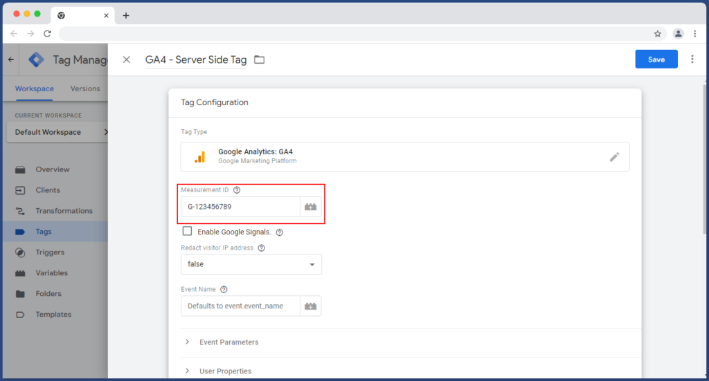 Server Side Tracking - Setting up GA4 Tag - Involvz