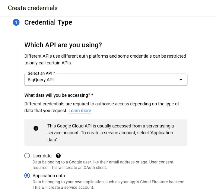 choosing Application data